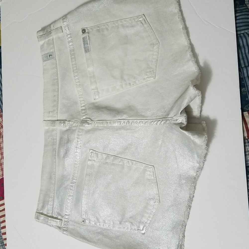 🔥7 For All Mankind Metallic shorts sz 30 - Picture 7 of 12